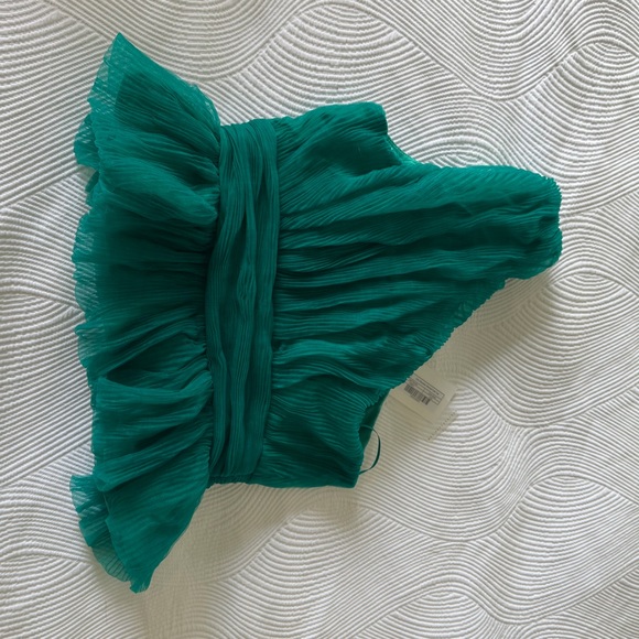 NEW Turquoise Ruffled One-Shoulder Top - Picture 2 of 5